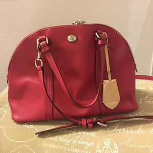 Authentic real Coach red cross body- EUC!!