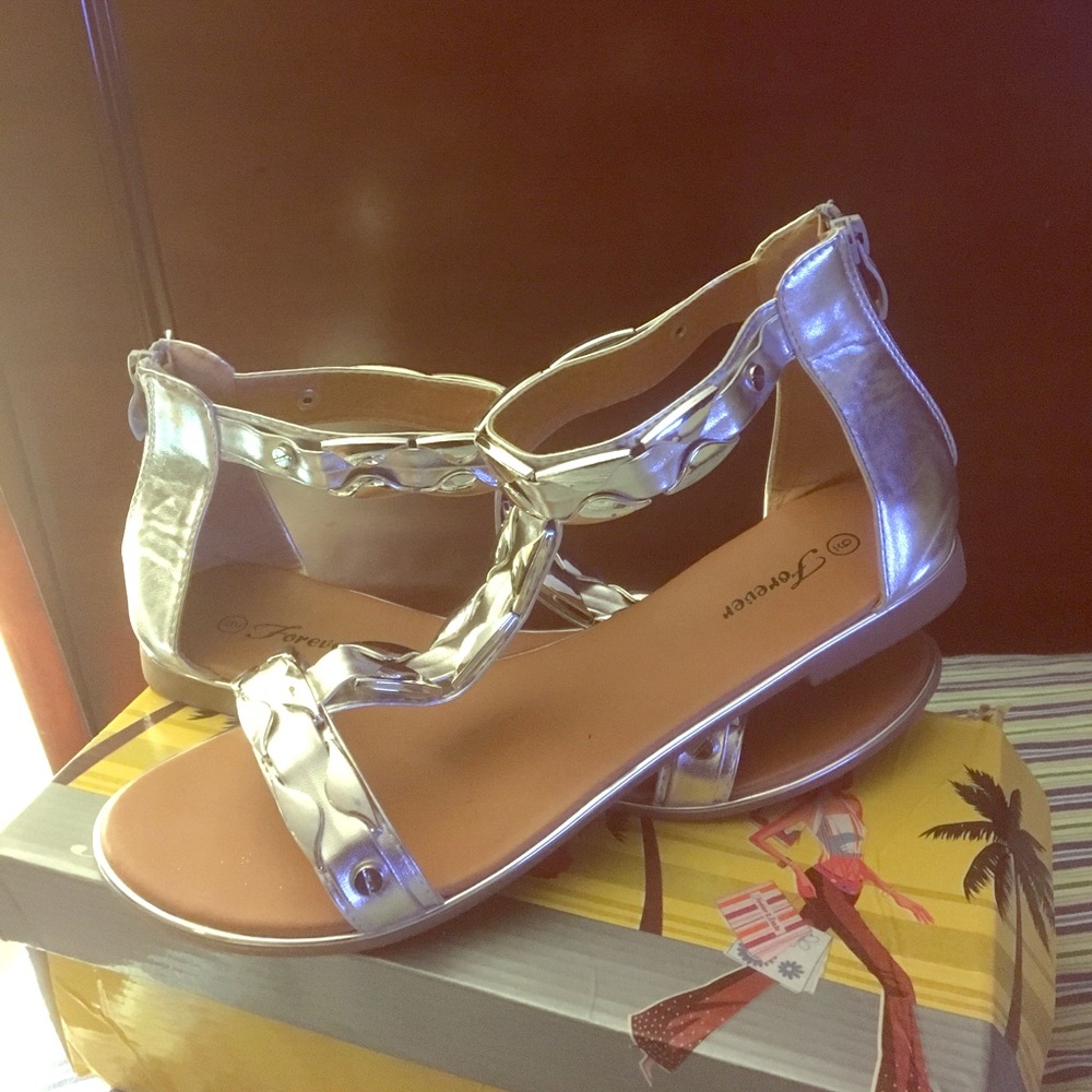 Silver summer sandals