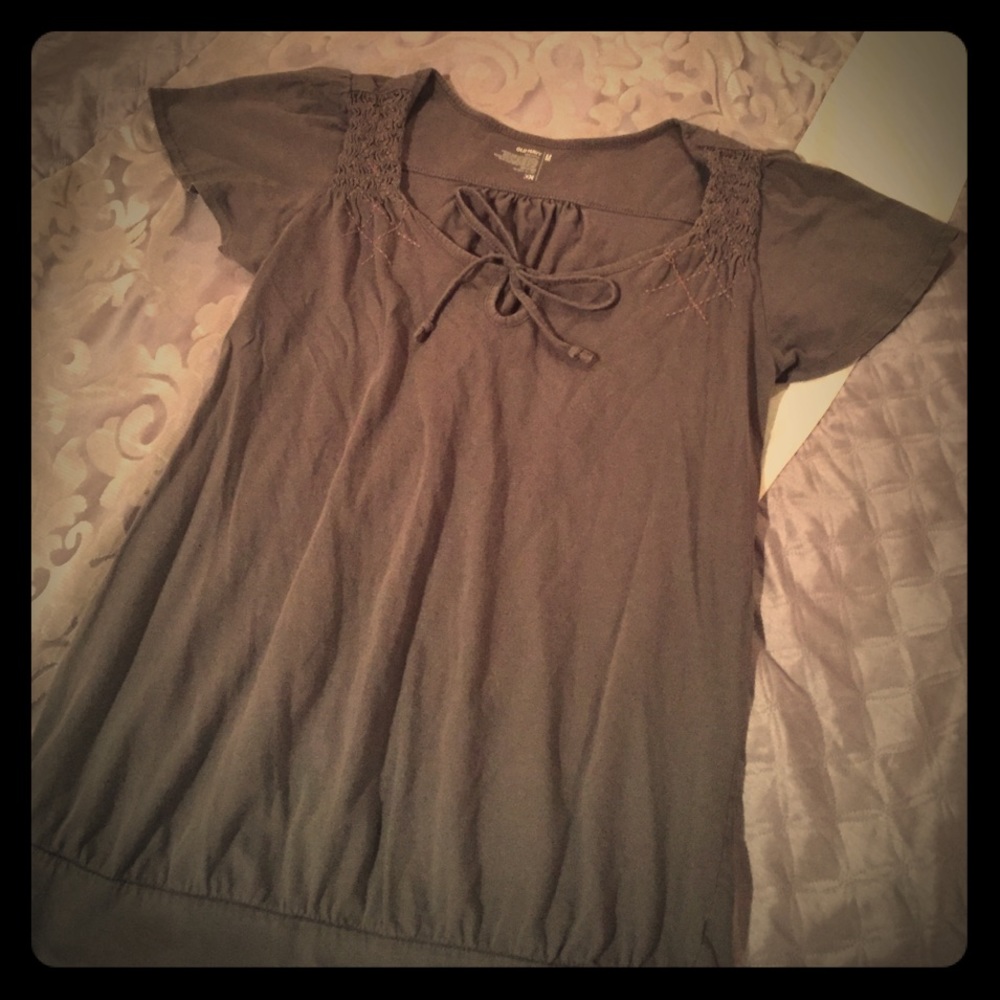 Short sleeve dark charcoal Top