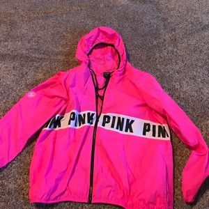 BRIGHT PINK VICTORIA SECRET WINDBREAKER