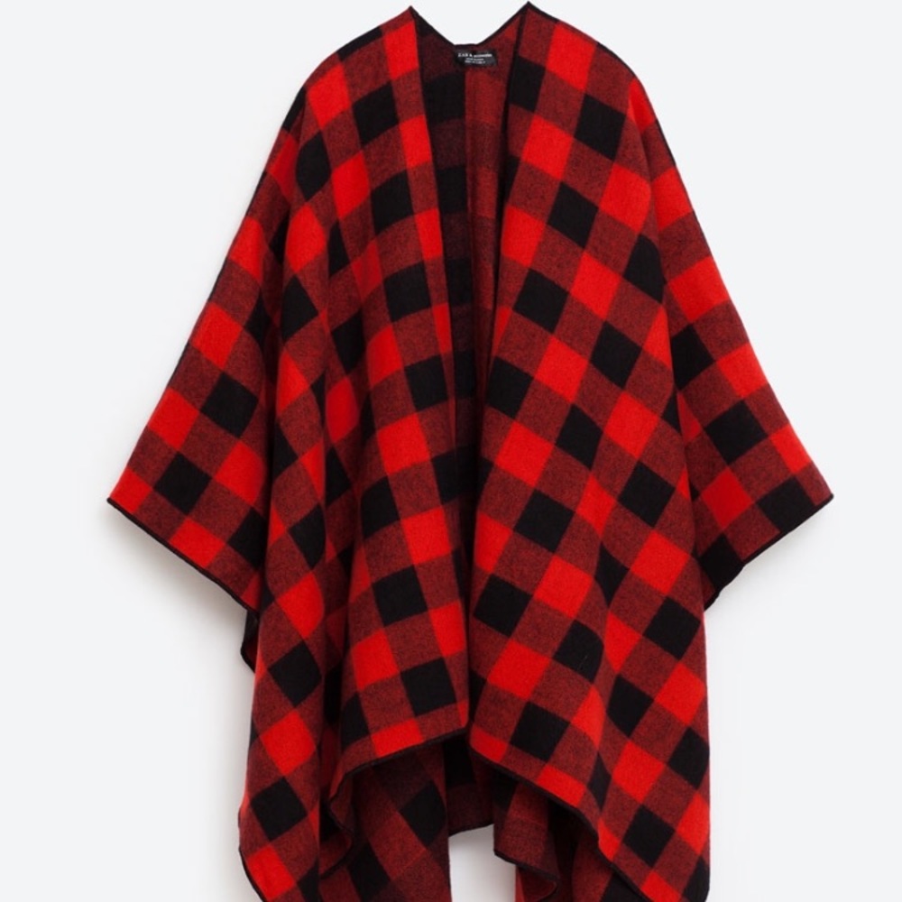 Plaid Poncho Zara