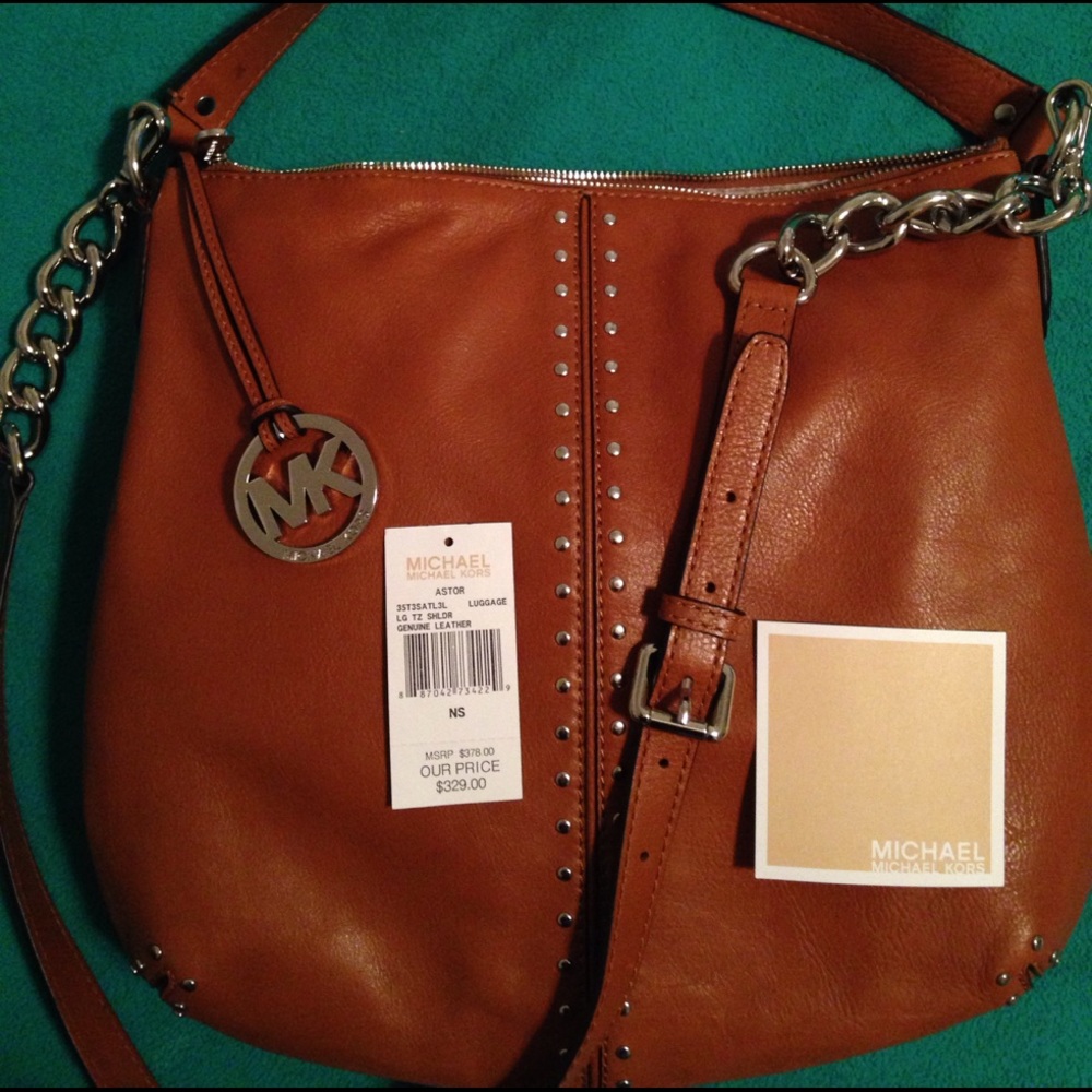 Michael Kors Astor Large Studded Shoulder Bag