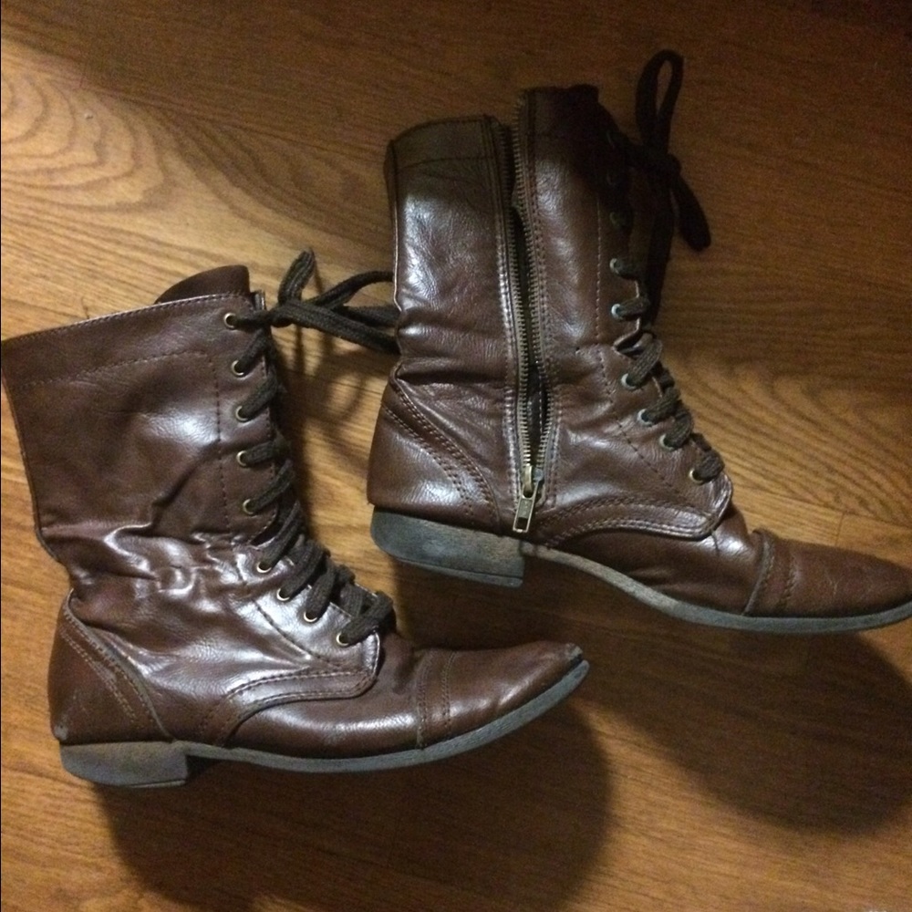 Brown Combat Boots