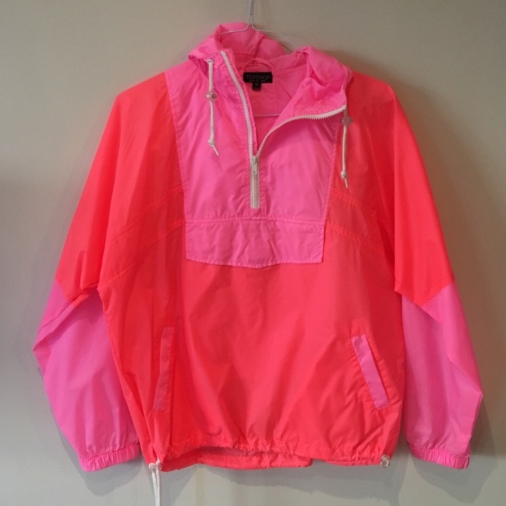 Top shop neon block rain coat