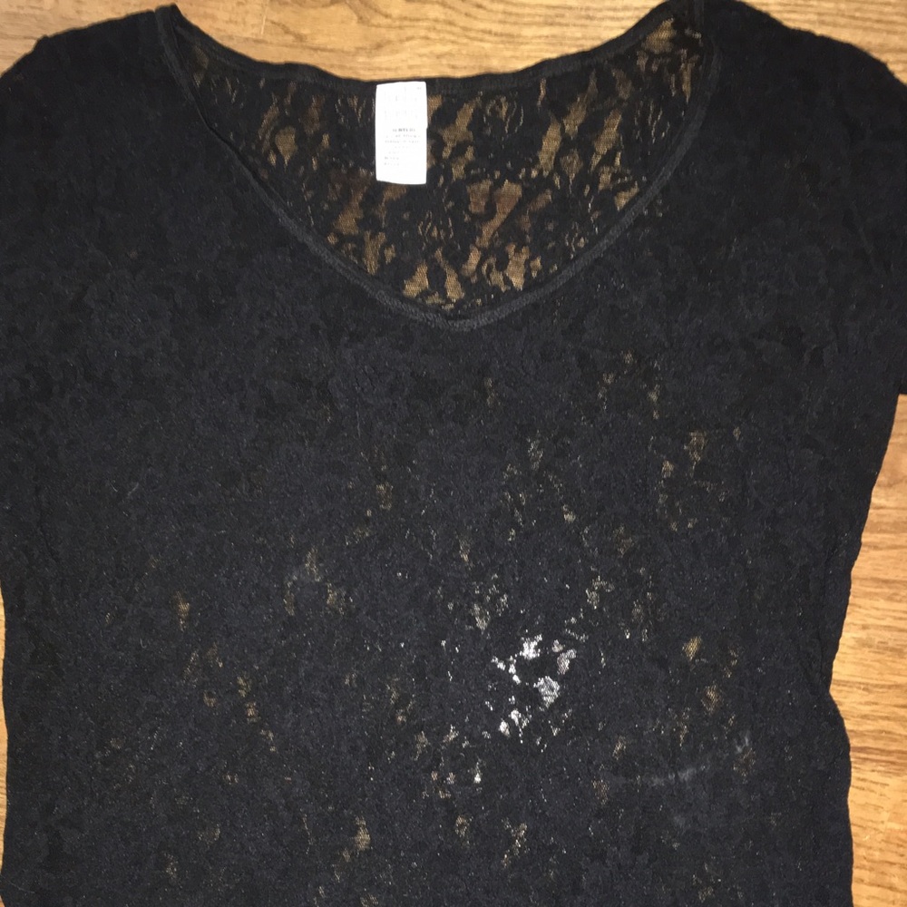 Hanky Panky Black Lace V-Neck Shirt