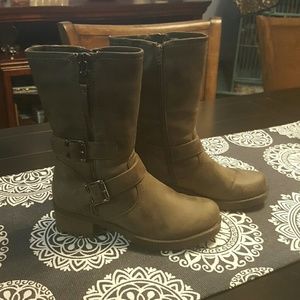 White mountain birch biker boot