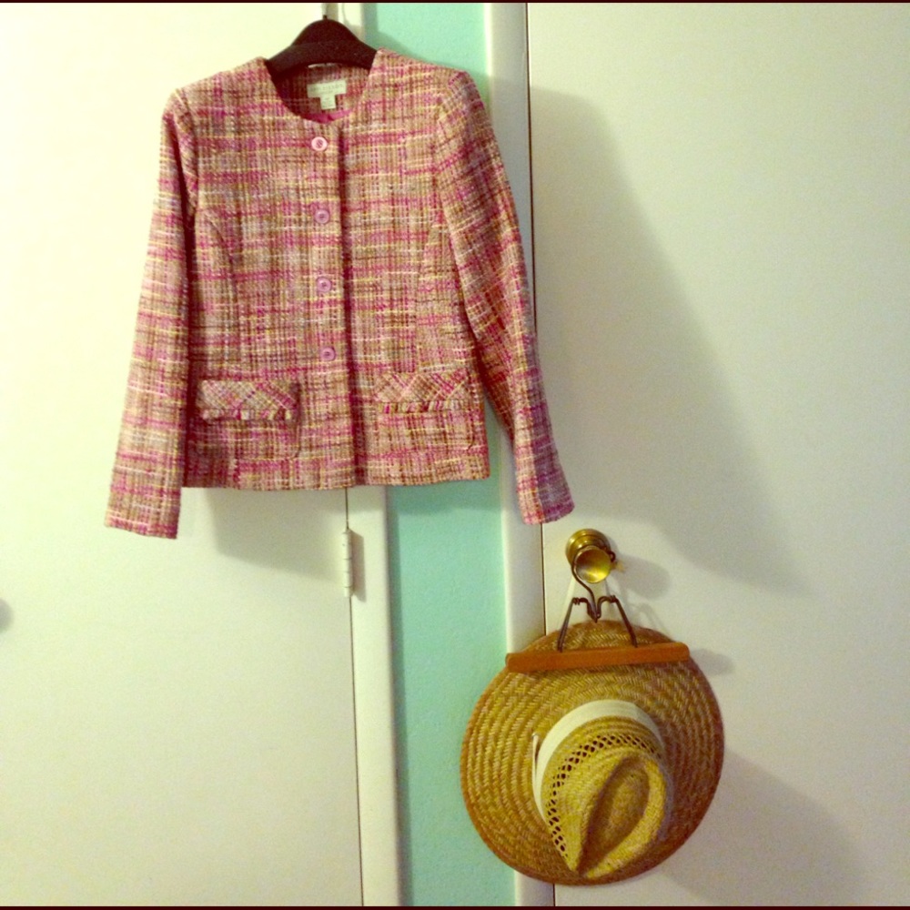 Appleseeds Petite Pink Tweed Blazer