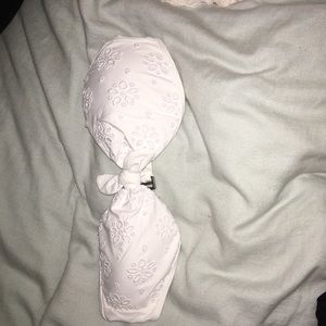 Strapless White Bathing Suit Top