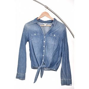 Denim top with front knot