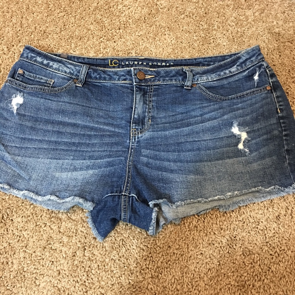 LC Lauren Conrad Distressed Jean Shorts