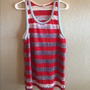Blue and Red Striped Tank Top