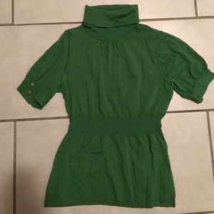 Green turtle neck sweater from  Anthropologie