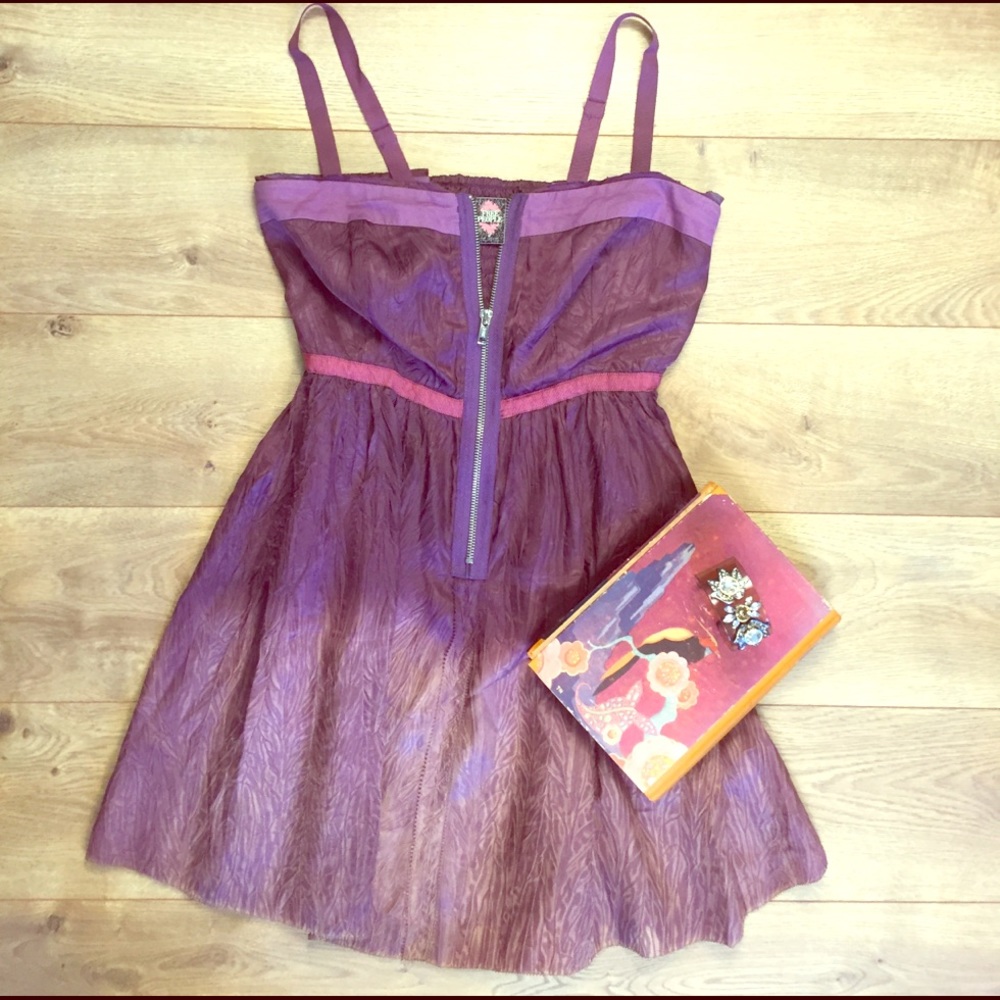 🌻SALE! NWOT Free People Purple & Gold Ombré Dress