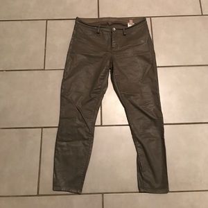 Army green coated banana republic pants