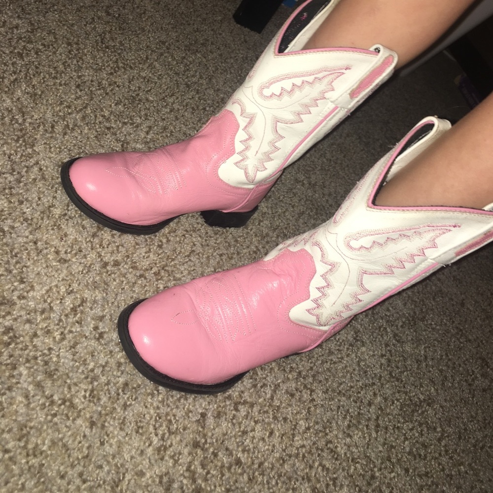 Girls pink and white cowboy coats