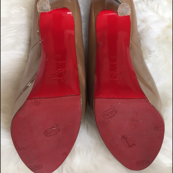 Christian Louboutin Bianca 140 Camel Patent Heels - Picture 4 of 6
