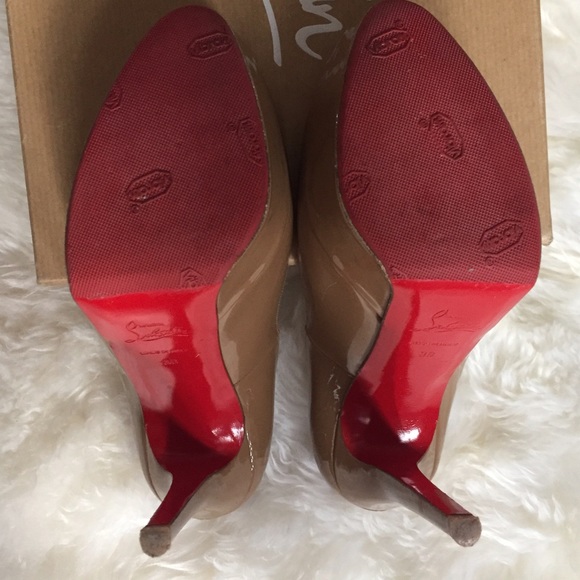 Christian Louboutin Bianca 140 Camel Patent Heels - Picture 6 of 6