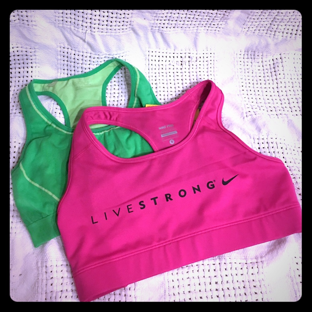 Nike live strong hot pink sports bra. Size small.