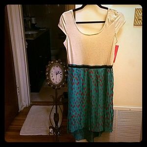 Xhilaration Hi-Lo Shift Pleated Dress New