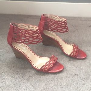 Enzo Angiolini red wedge sandals, 10M