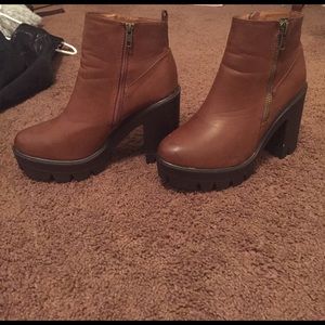 Chunky Heeled Ankle Boots