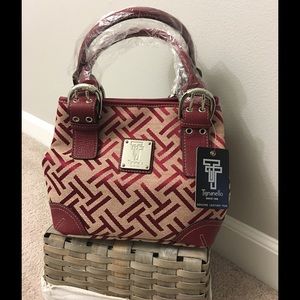 Tignanello Signature Canvas & Leather Satchel Bag