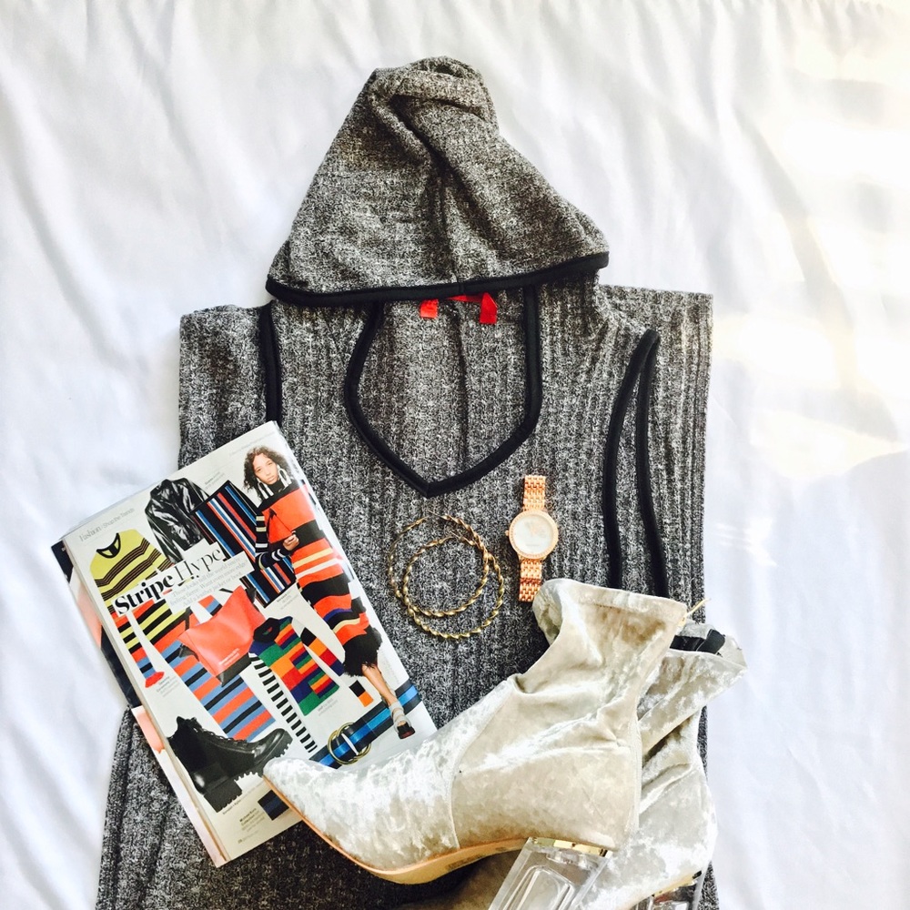 Marled Hooded Maxi Dress