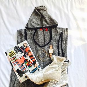 Marled Hooded Maxi Dress