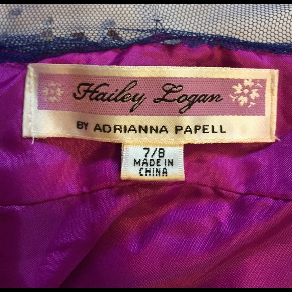 Adrianna Papell Purple Sparkle Ball Gown - Picture 7 of 8