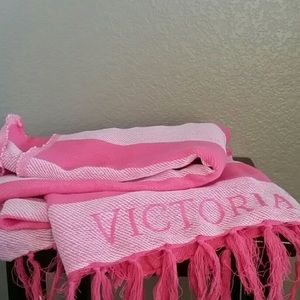 Nip Victoria's Secret pink striped blanket