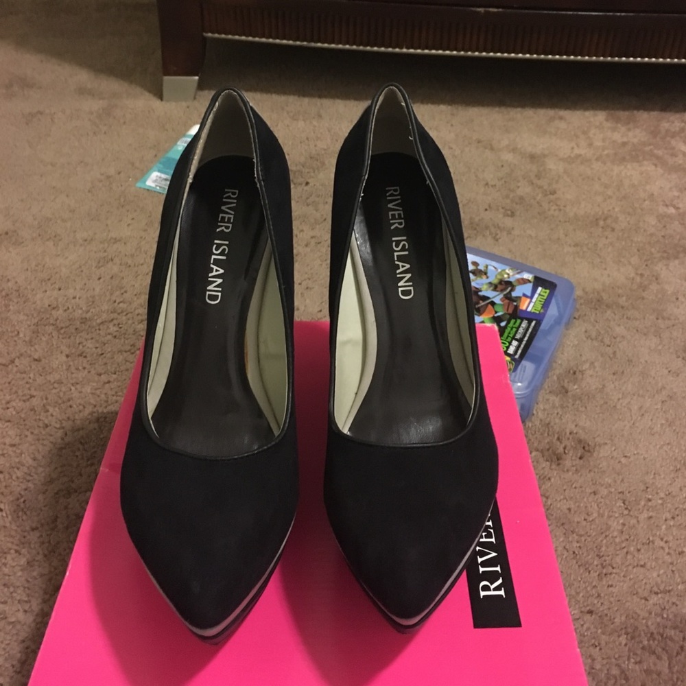 Black & Grey wedge heels