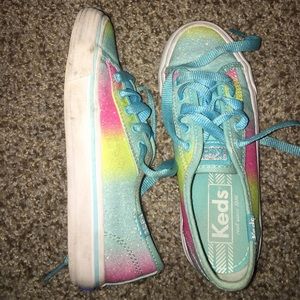 Girls rainbow glitter keds