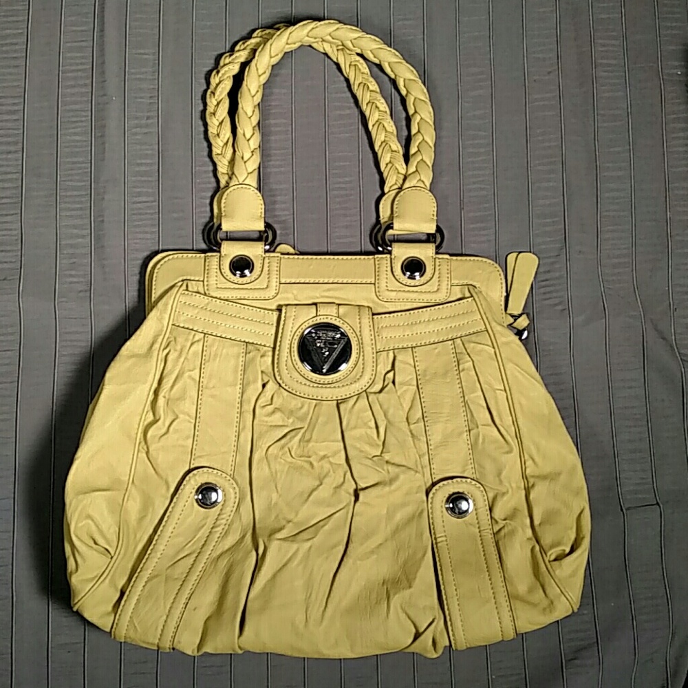 Yellowish Green Guess Shoulder Bag