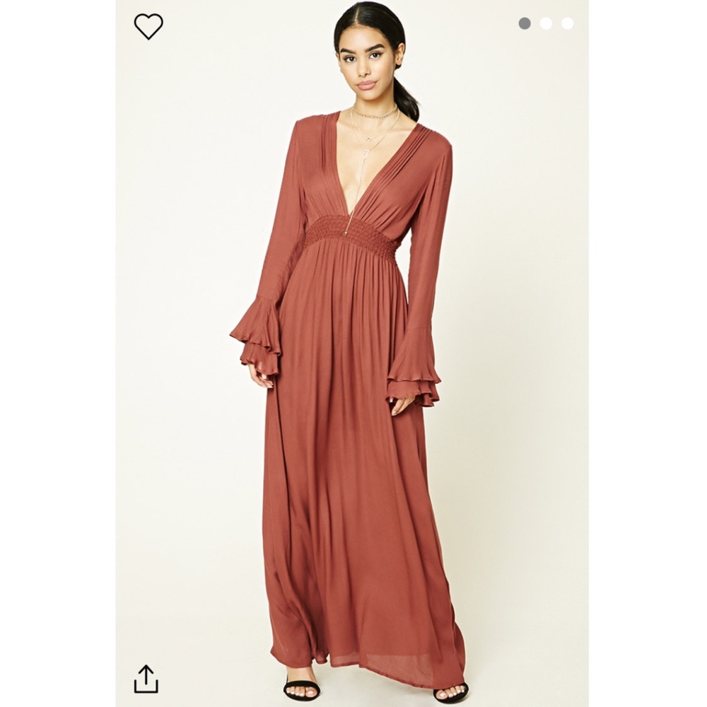 maxi dress with bell sleeves
