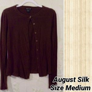 August Silk Cardigan, Size Medium