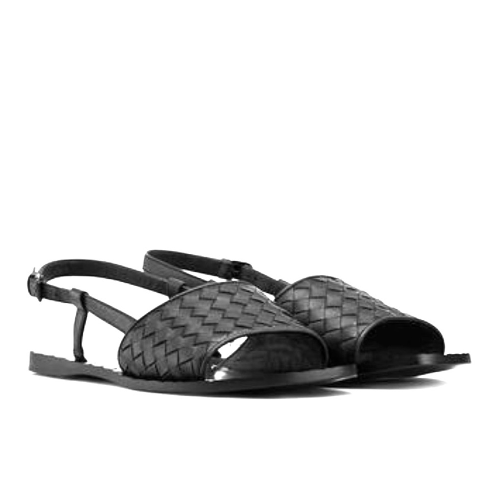 Bottega Veneta Black Flat Sandal