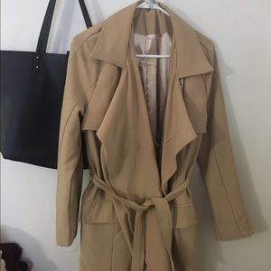 Nude Champagne Kim K Inspired Trenchcoat