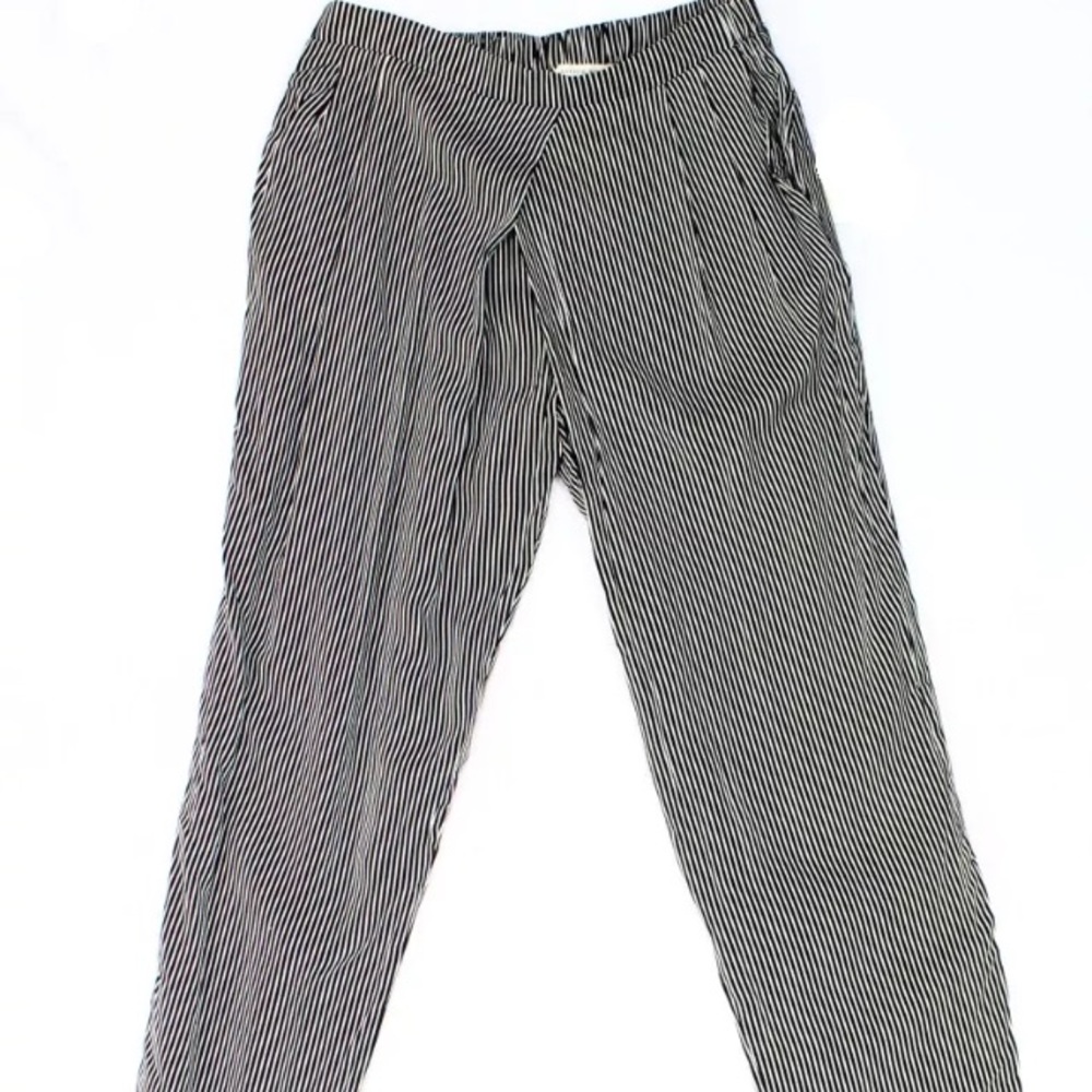 Sophie Rue black striped casual ankle pants.