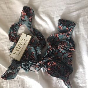 NWT For Love & Lemons St. Bart's Blue Bikini Top