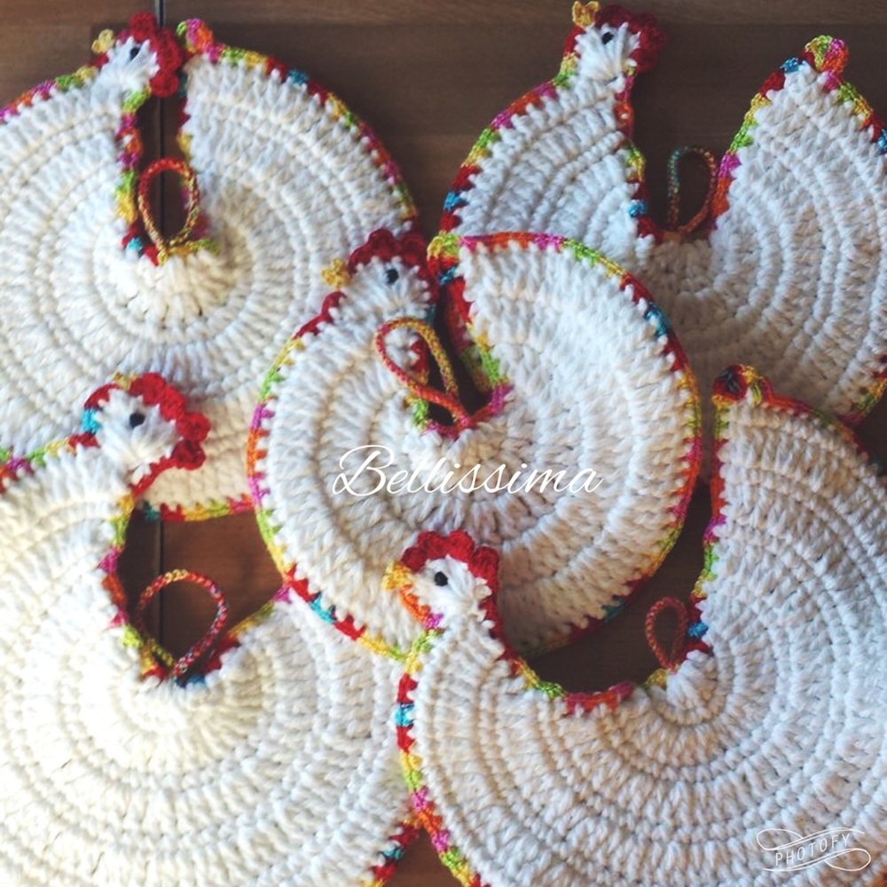 Handmade chicken rooster pot holders