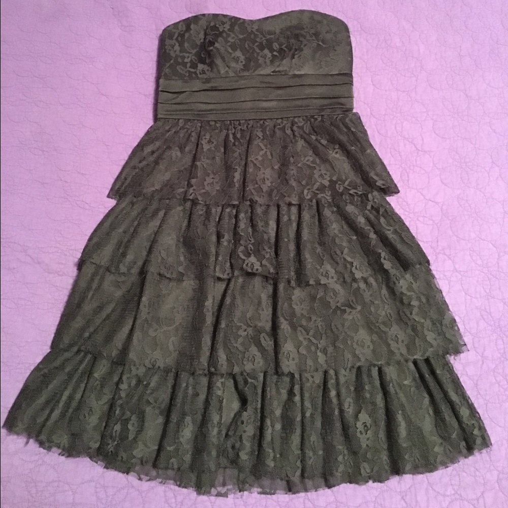 Strapless black dress with lace