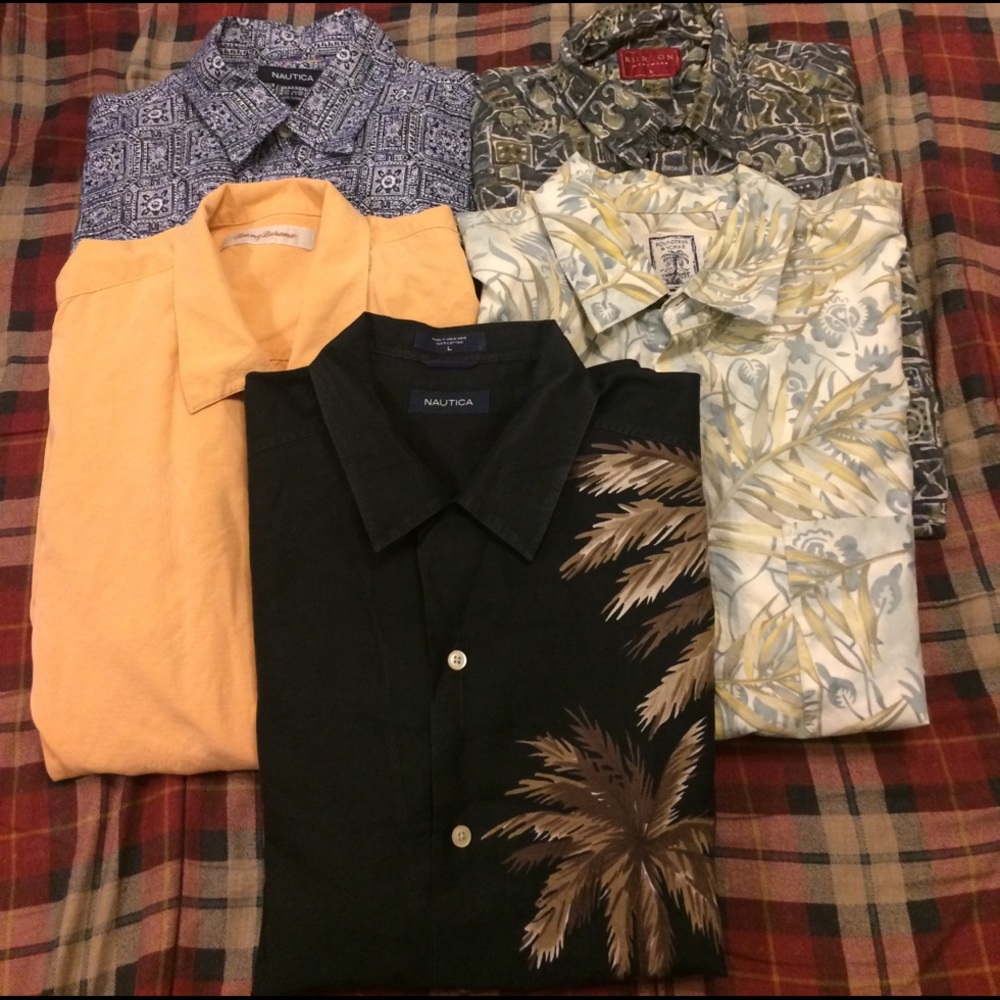 Hawain shirts lot of 5 men's Large
