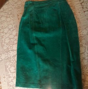 Vintage Pelle Green Suede Skirt