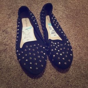 Black spikey flats