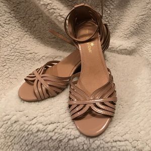 Nude wedge sandals