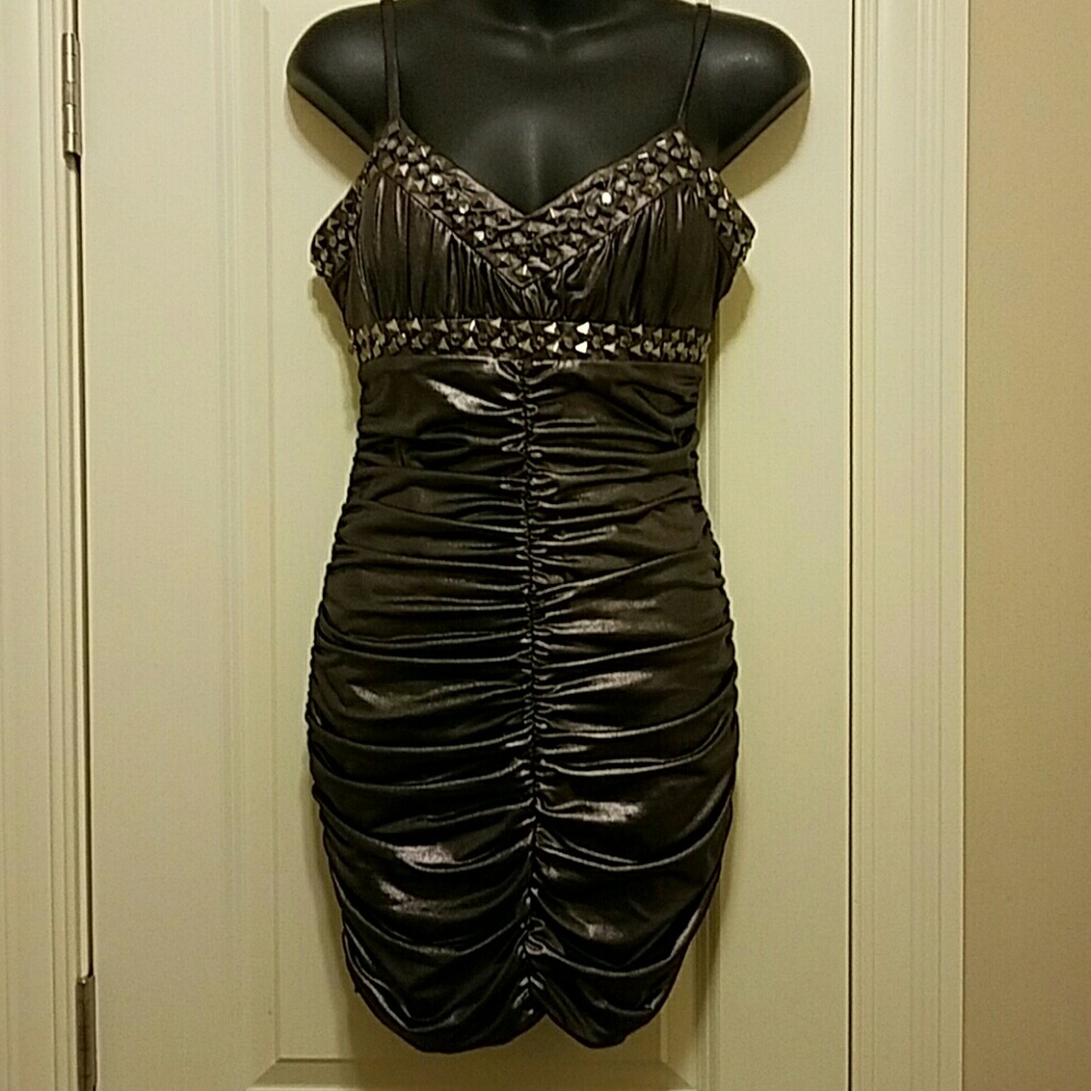 HOT Gunmetal studded mini dress!
