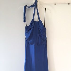 Betsy Johnson Blue Silk Bias Cut Cocktail Dress