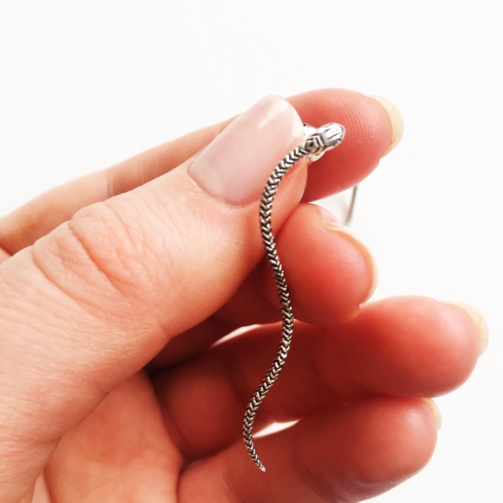 Sterling Silver Snake Earrings