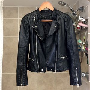 Zara faux soft leather motorcycle moto jacket