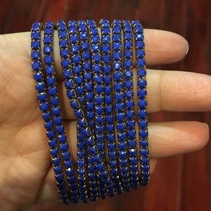 Blue and gold bracelets (10)